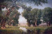 Worthington Whittredge On the Cache La Poudre River painting